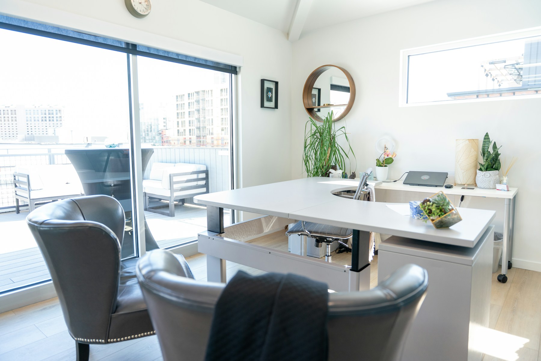 A bright office ready for focused work